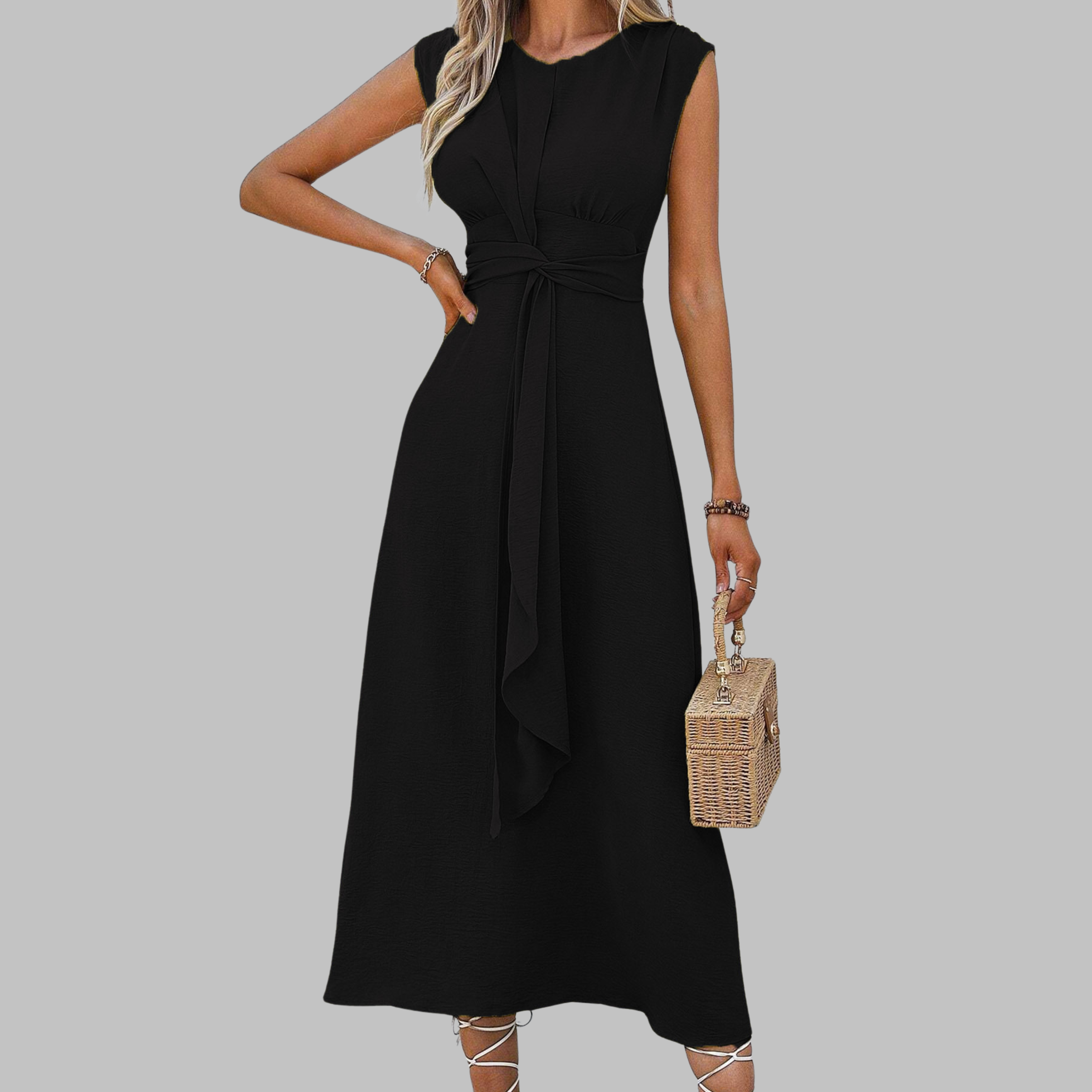 Antonia™ - Elegant Sleeveless Round Neck Maxi Dress
